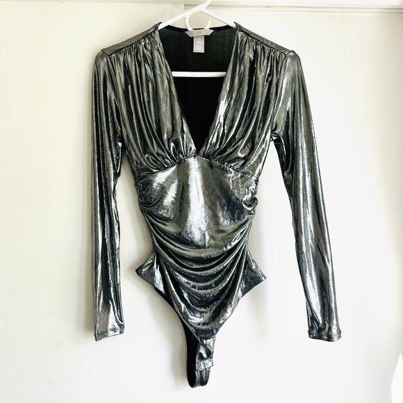 Metallic Silver Bodysuit - Picture 2 of 12